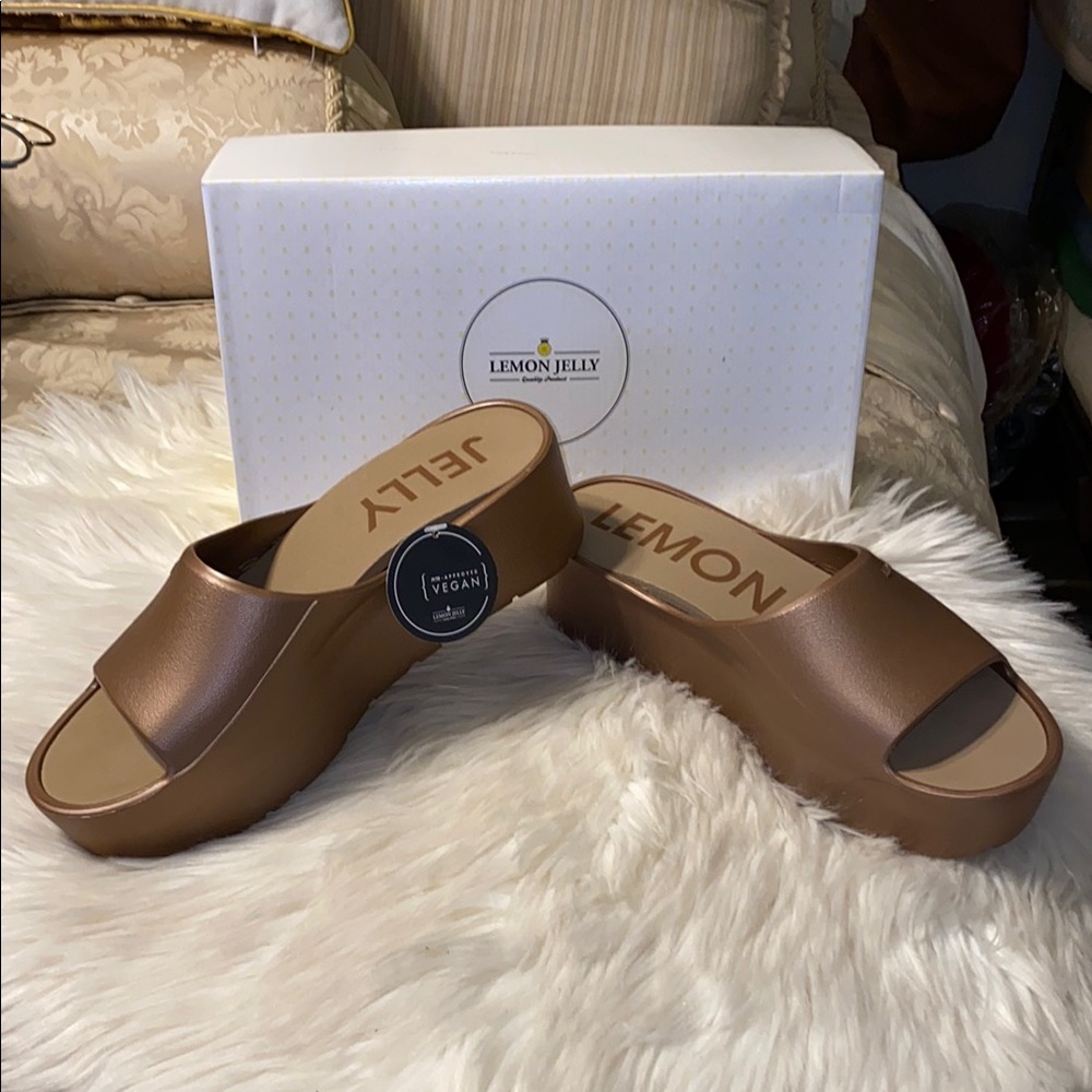 Lemon Jelly Brown Slide Sandals Size 41